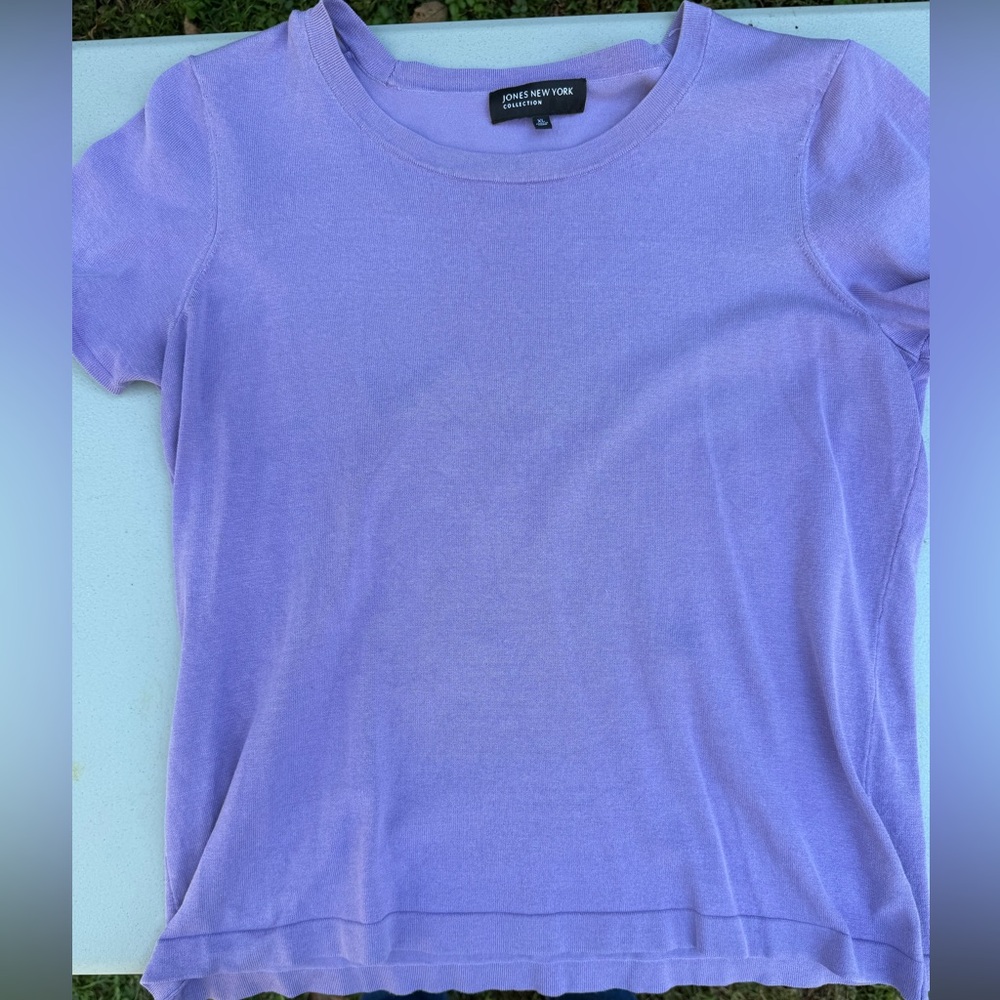 Lilac silk knit top